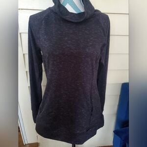 RBX Black Heathere Cowl Neck Top Size Large